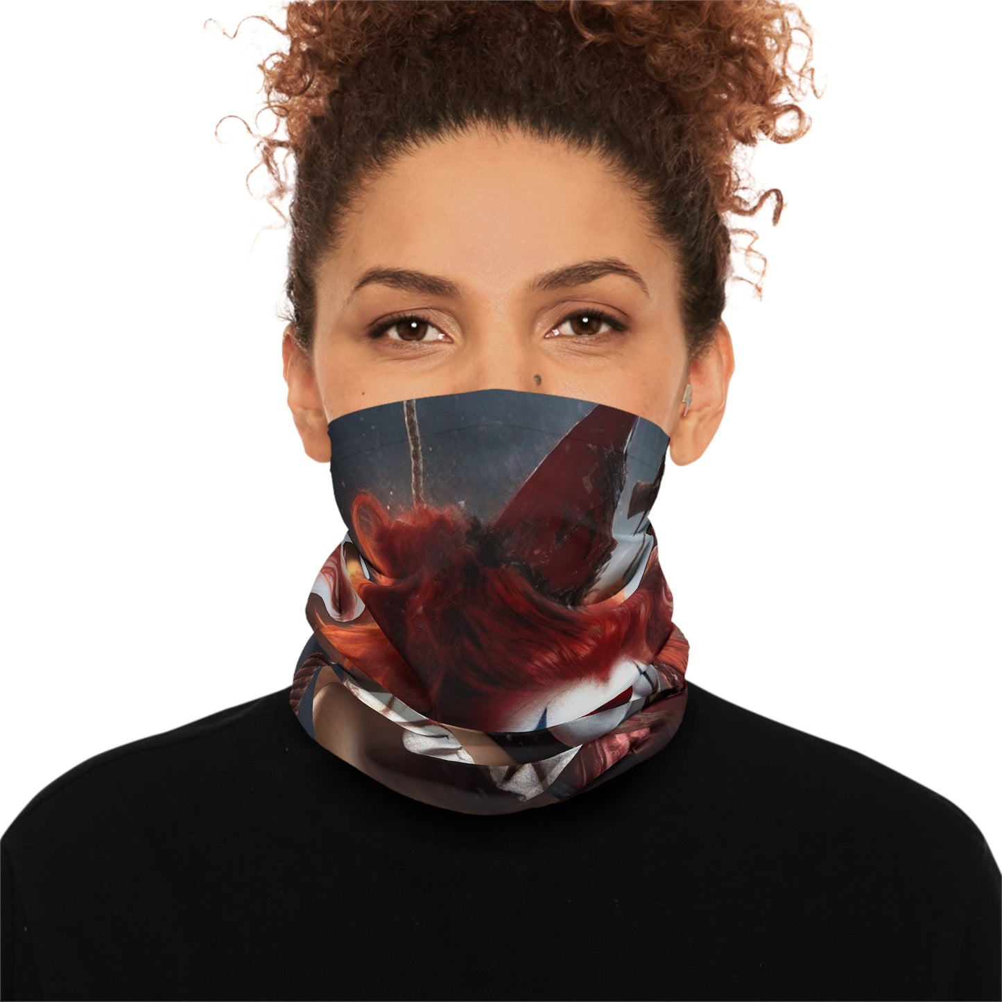 Female Evil Clown Lightweight Neck Gaiter