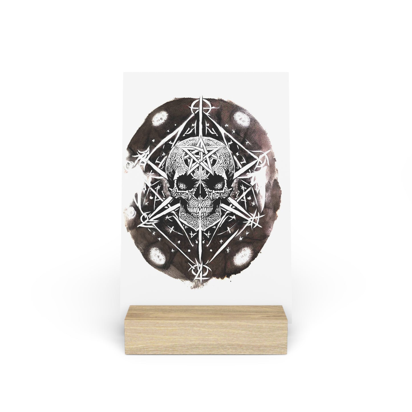 Pentagram Skull Gallery Board with Stand