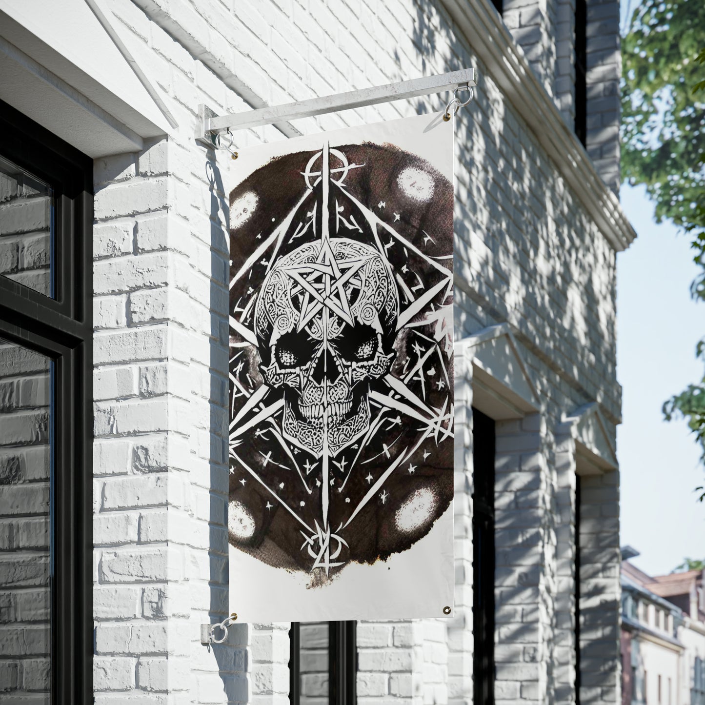 Pentagram Skull Vinyl Banners