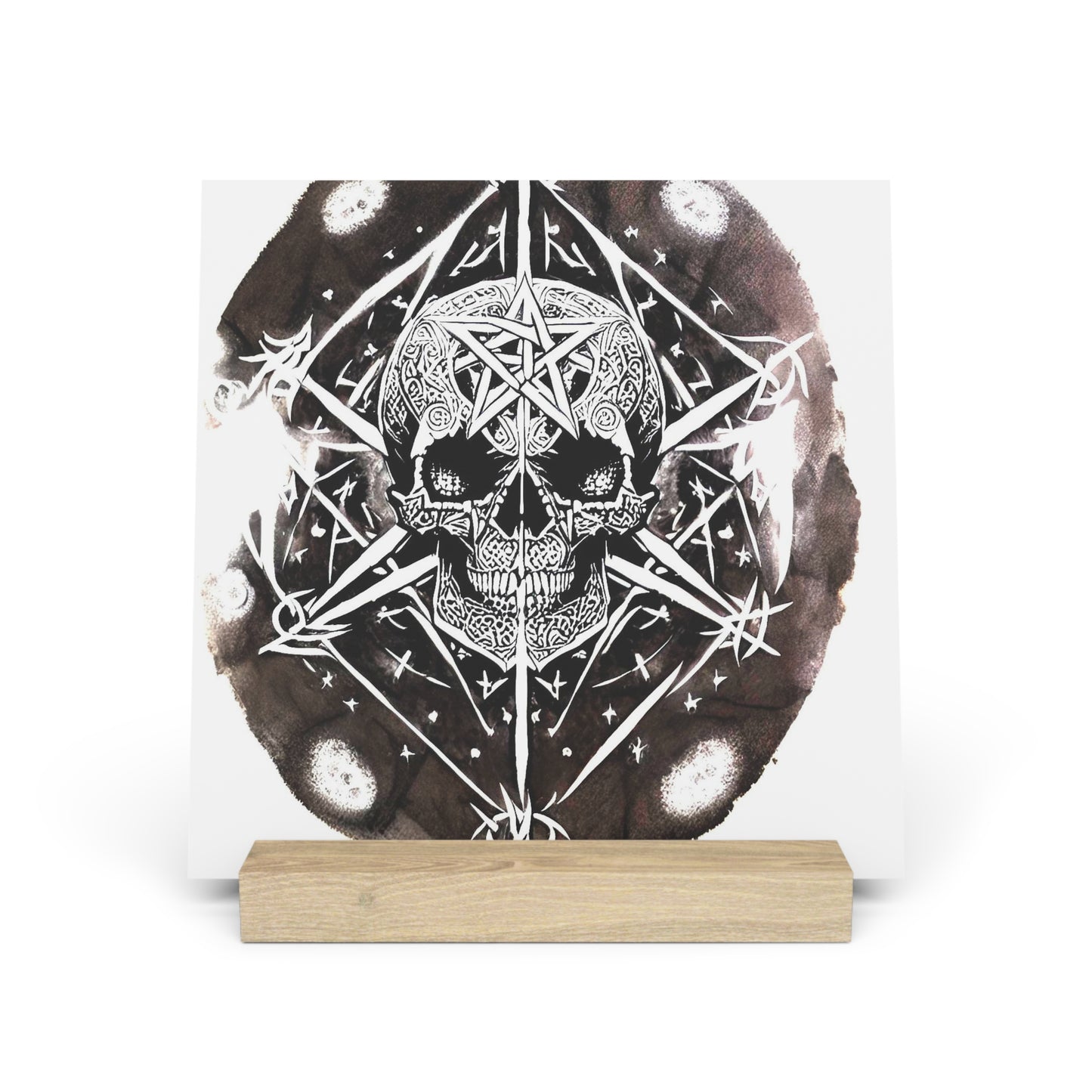 Pentagram Skull Gallery Board with Stand