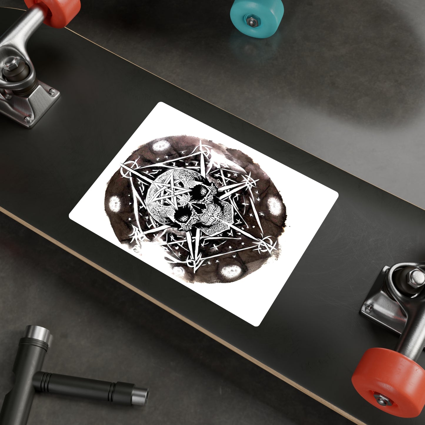 Pentagram Skull Kiss-Cut Vinyl Decals