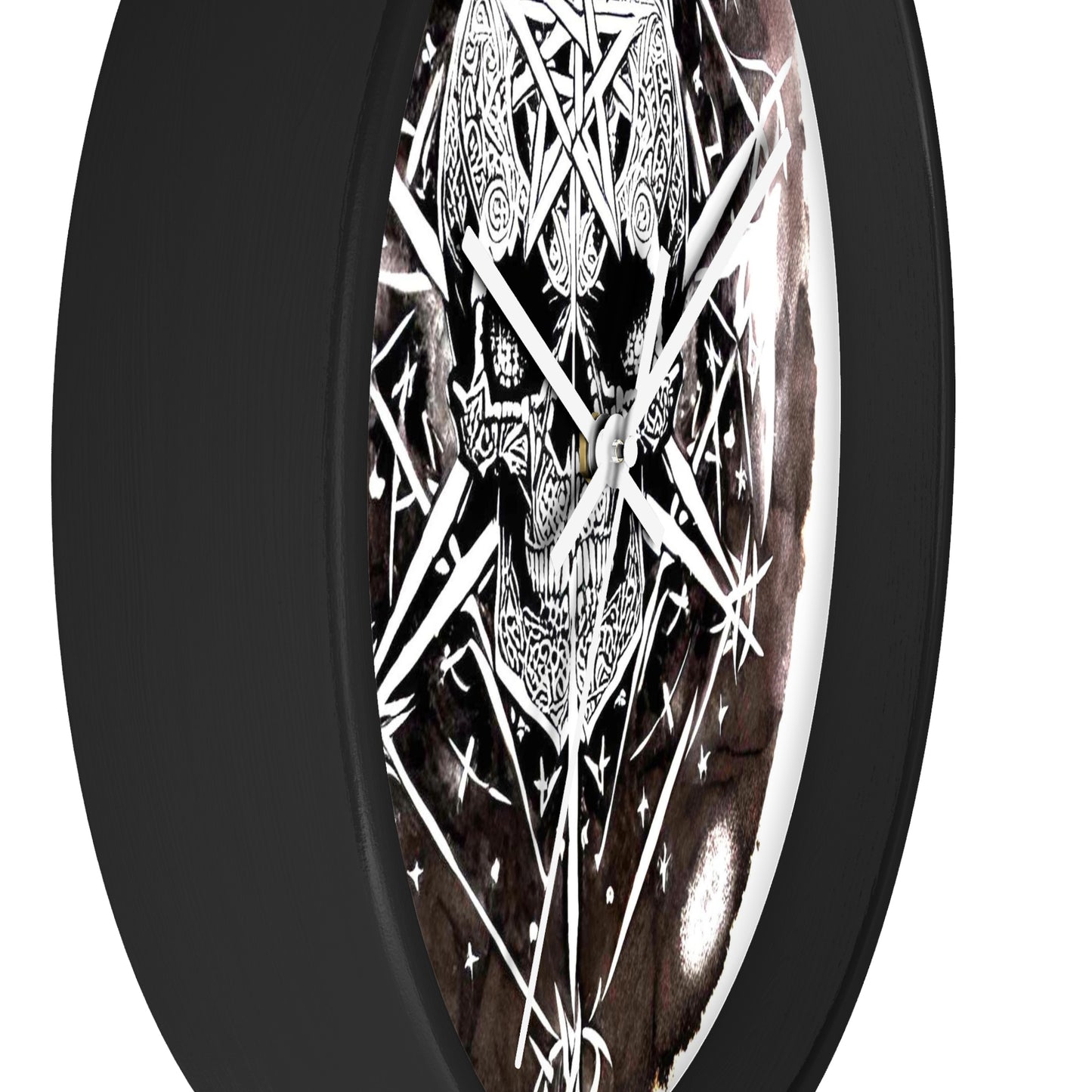 Pentagram Skull Wall Clock