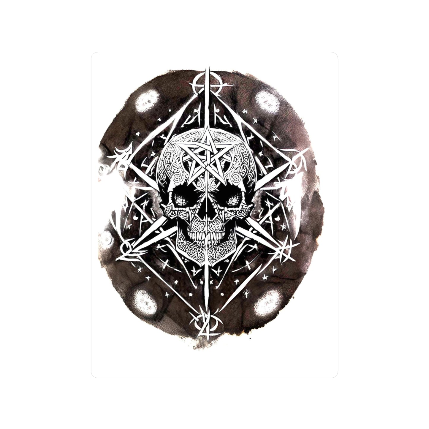 Pentagram Skull Kiss-Cut Vinyl Decals