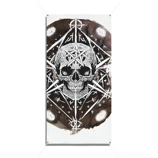 Pentagram Skull Vinyl Banners