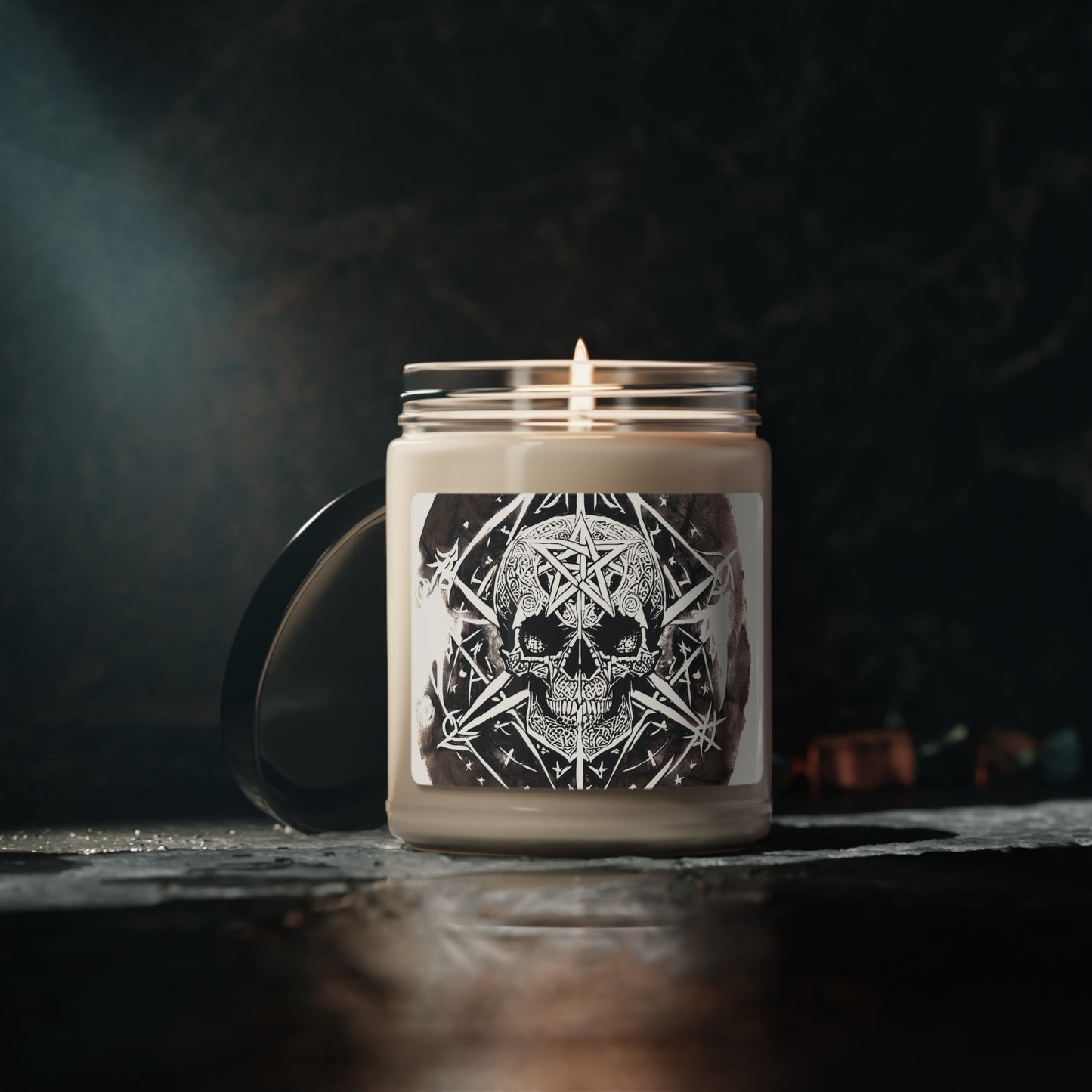 Pentagram Skull Scented Soy Candle, 9oz