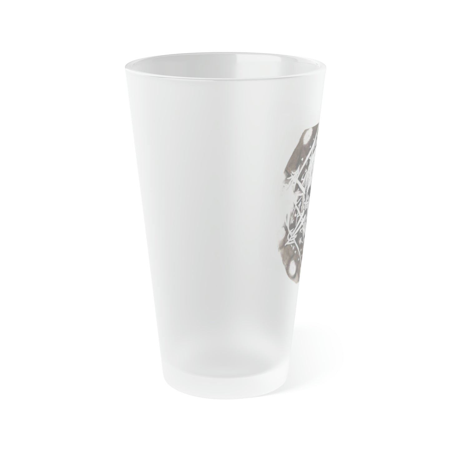 Pentagram Skull Frosted Pint Glass, 16oz