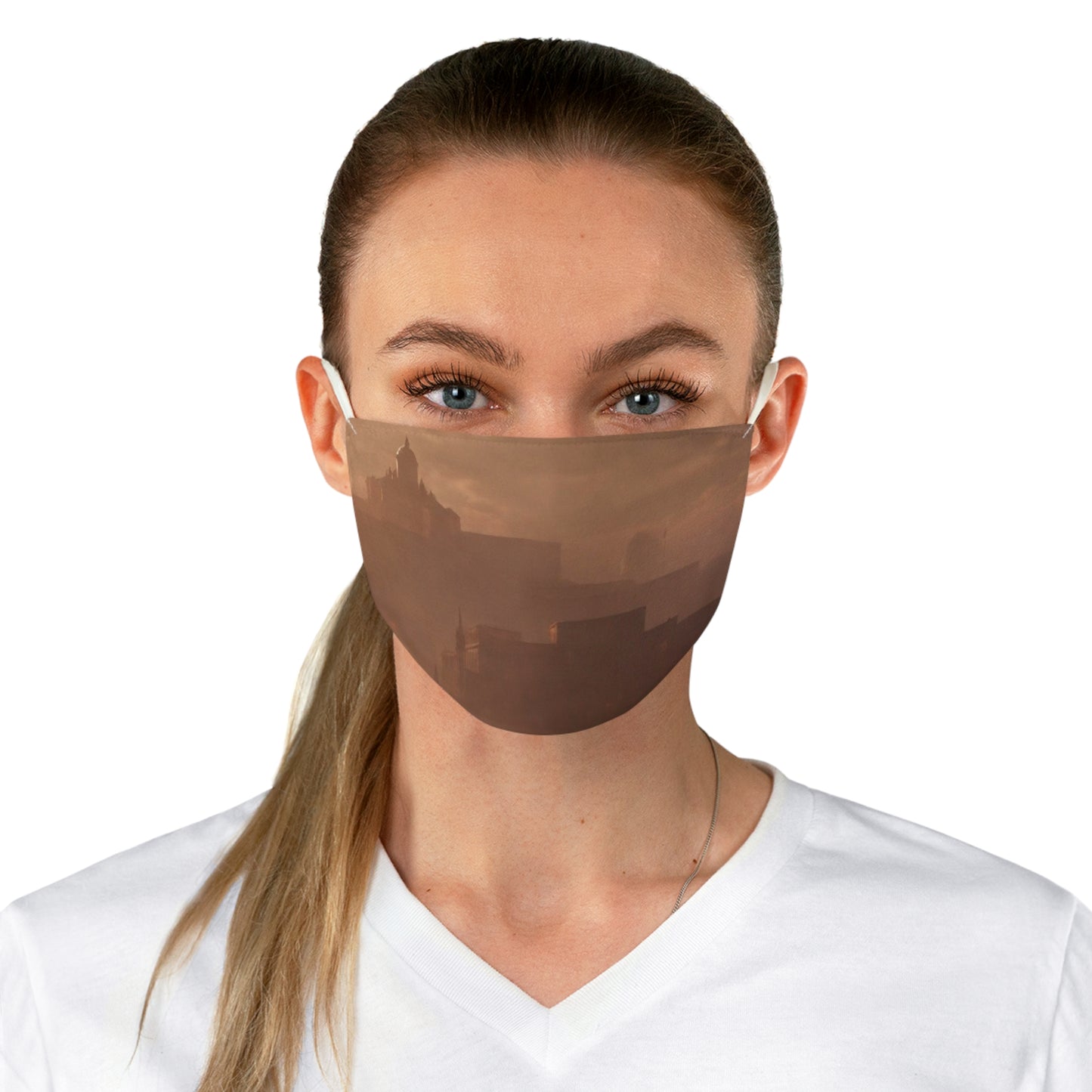 Foggy village Fabric Face Mask