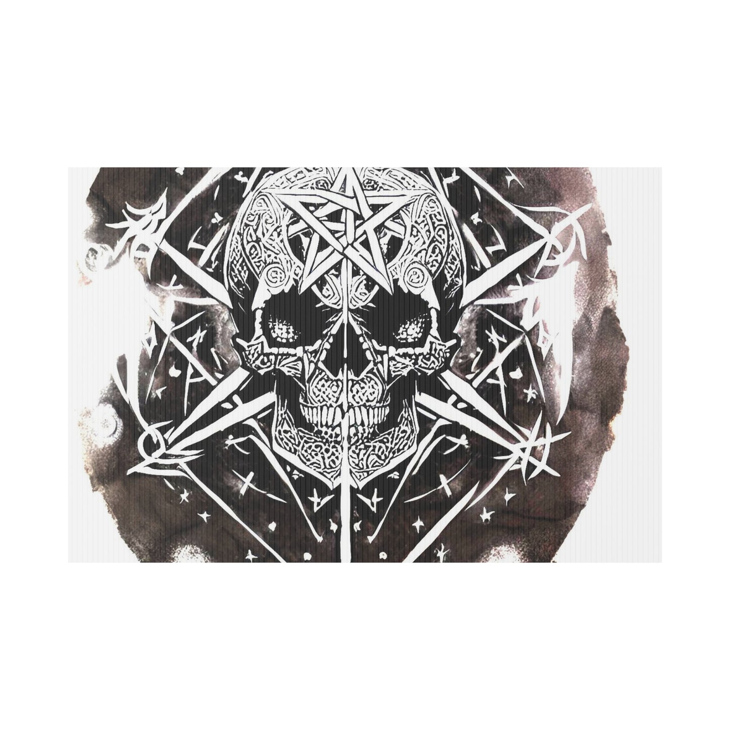 Pentagram Skull Plastic Yard Sign