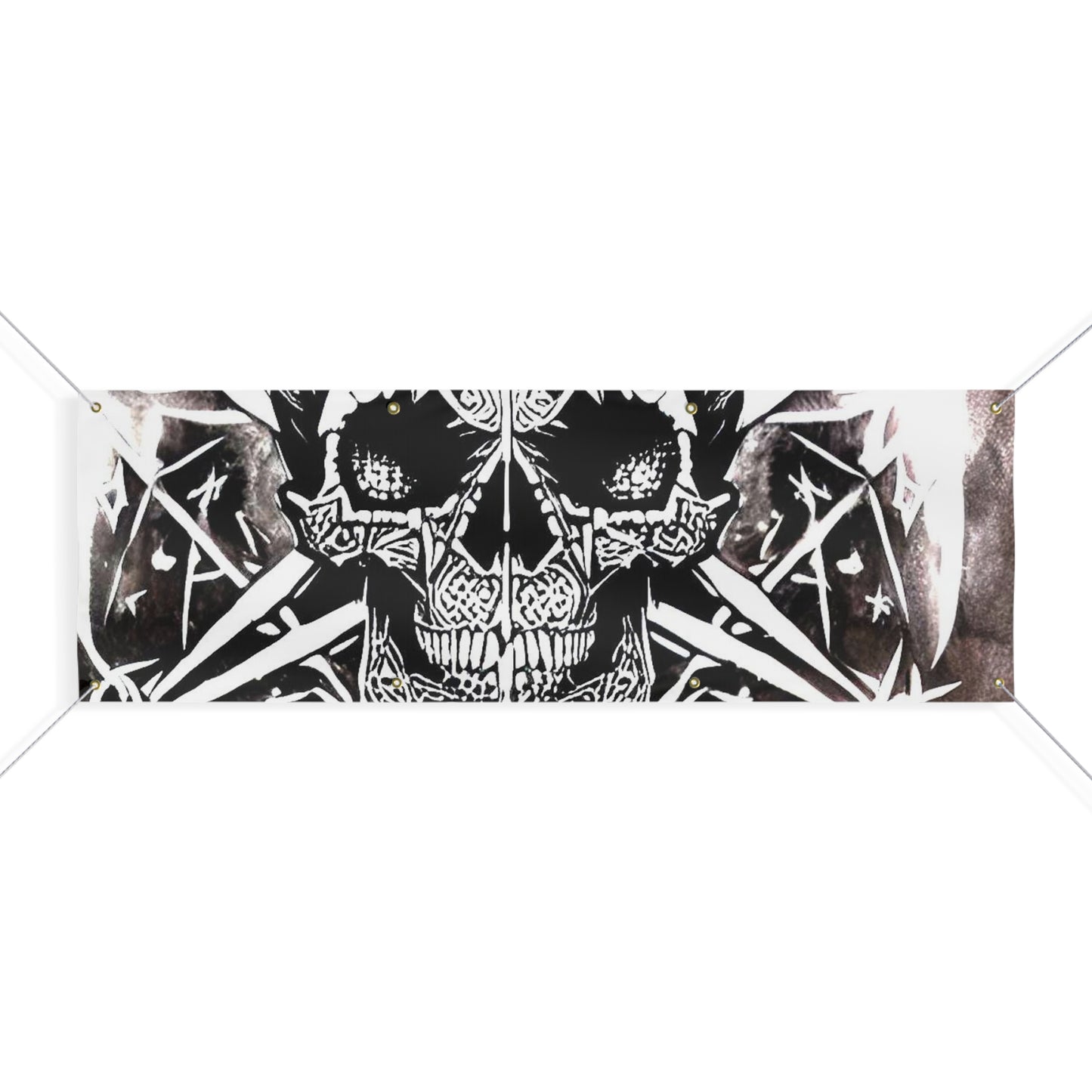 Pentagram Skull Matte Banner