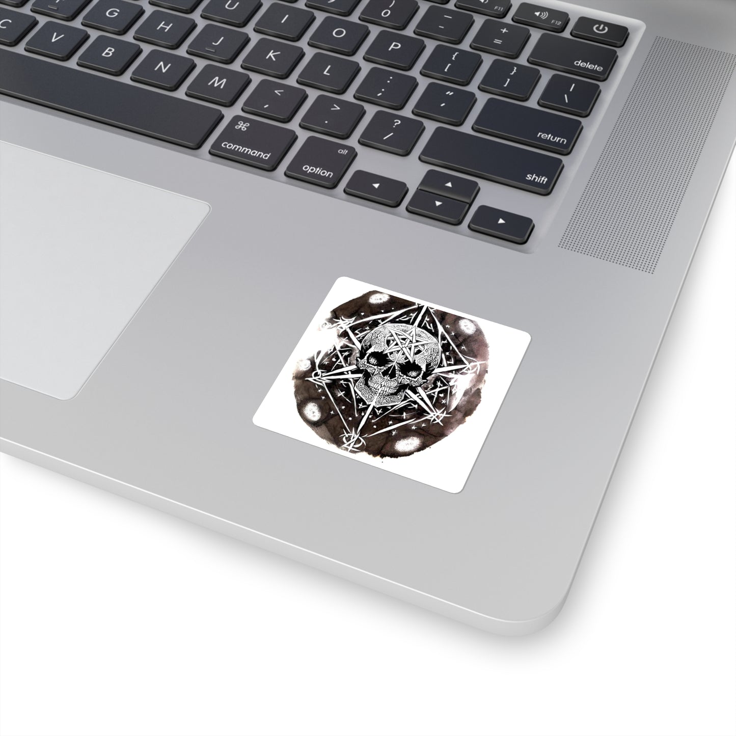 Pentagram Skull Square Stickers