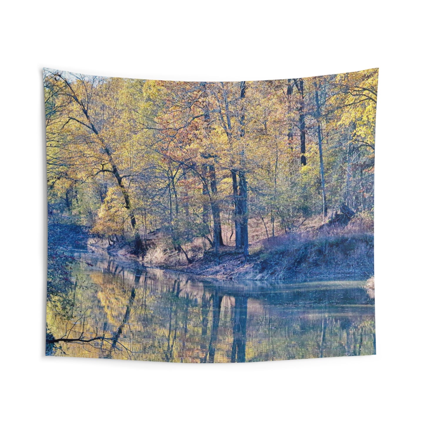 Fall waterway Indoor Wall Tapestries