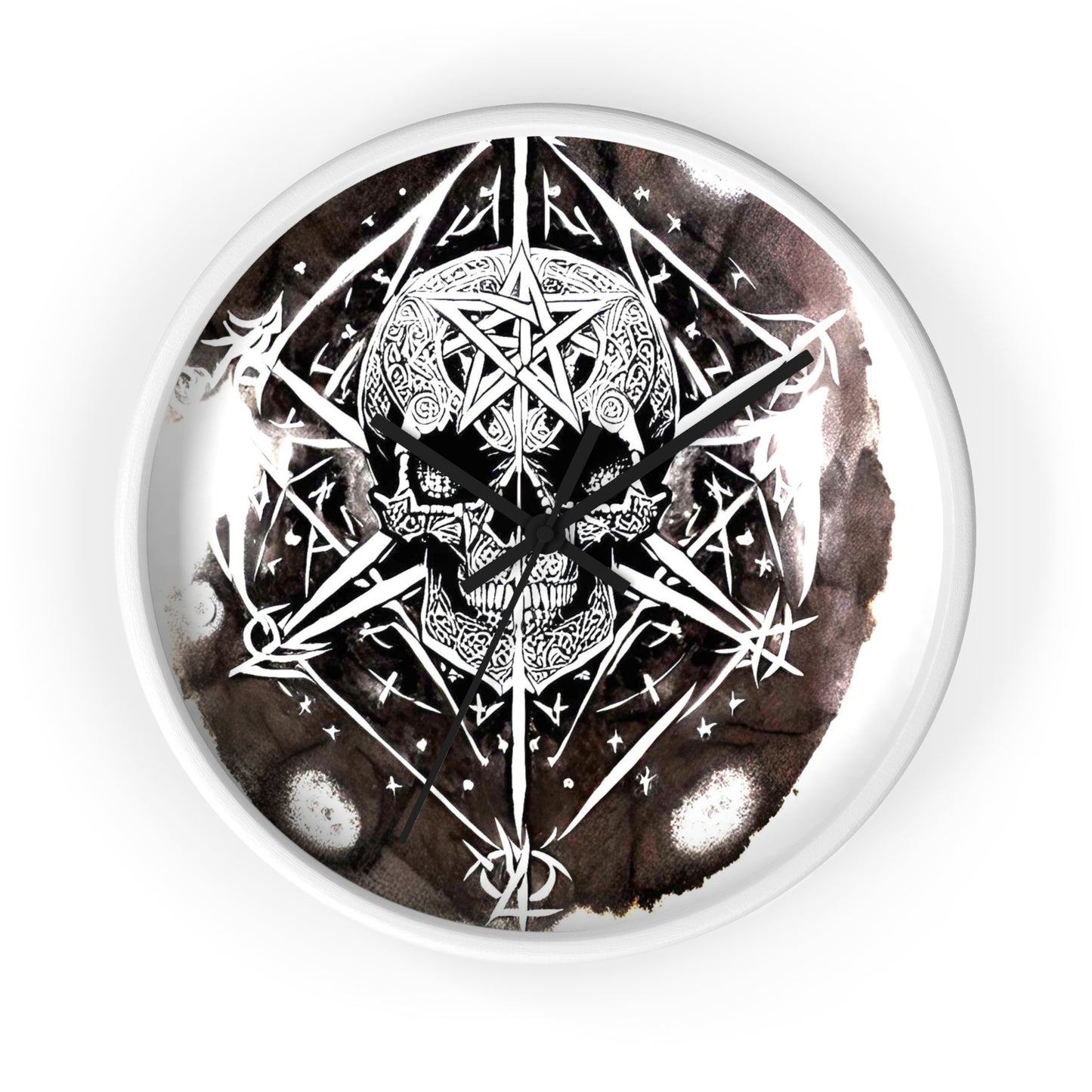 Pentagram Skull Wall Clock