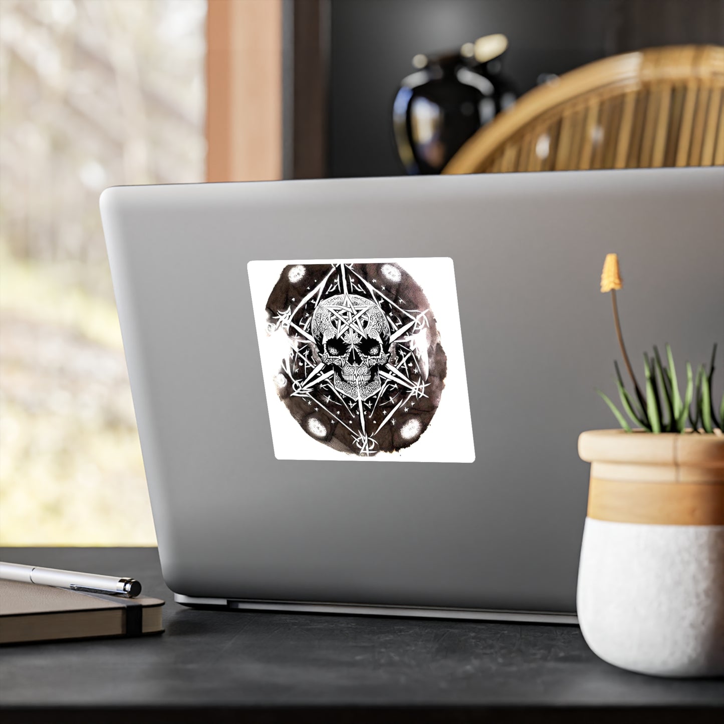 Pentagram Skull Vinyl Die-Cut Stickers