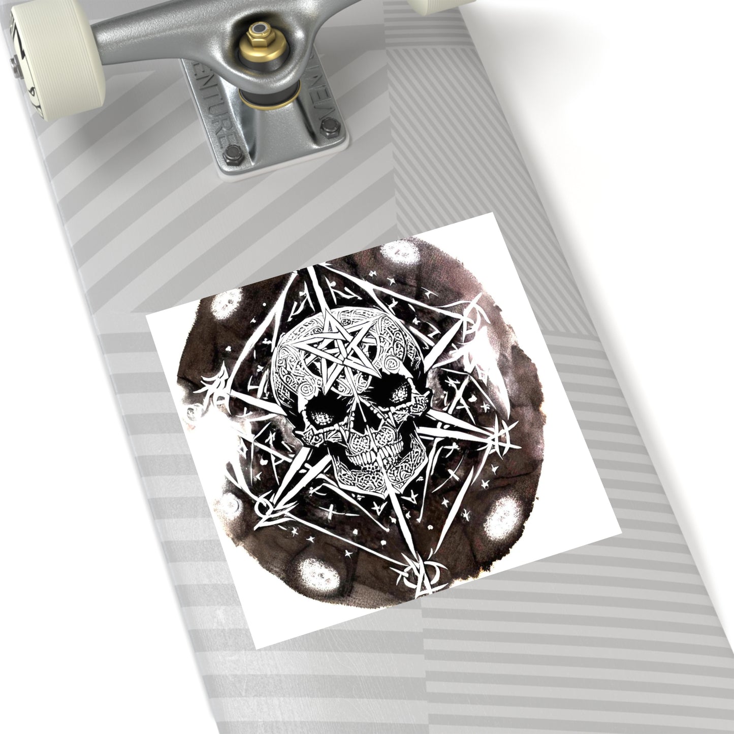 Pentagram Skull Square Stickers, Indoor\Outdoor