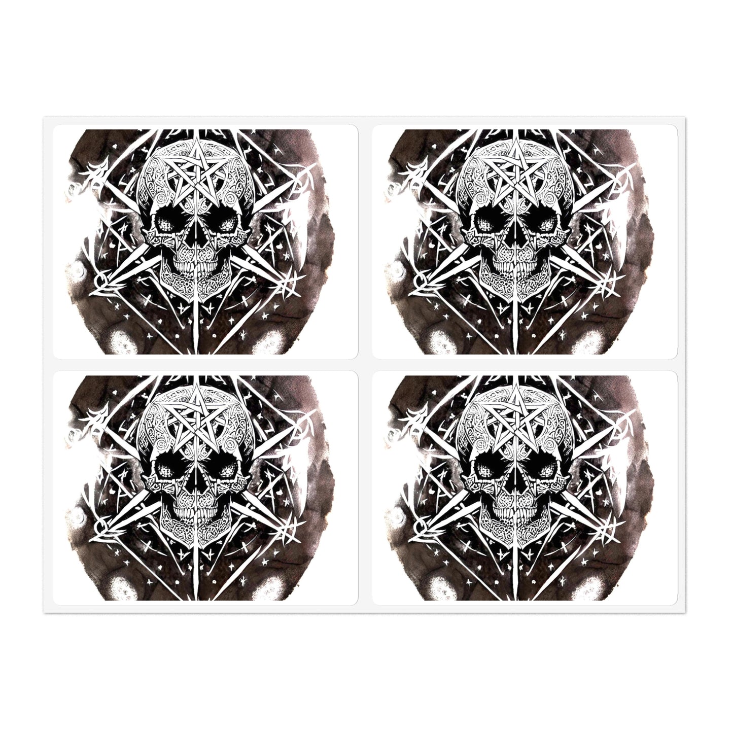 Pentagram Skull Sticker Sheet Bundle, 10pcs