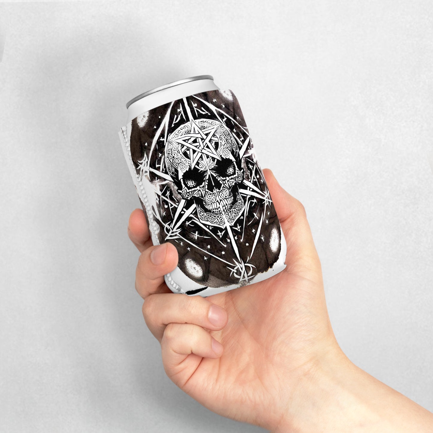 Pentagram Skull Can Cooler Sleeve