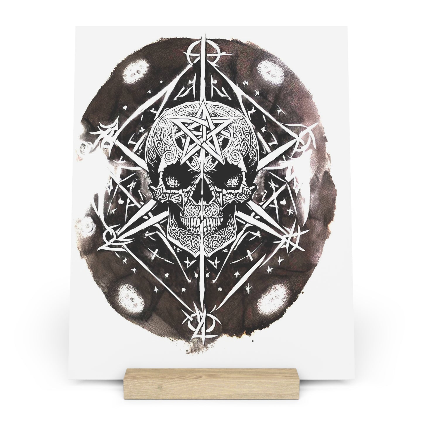 Pentagram Skull Gallery Board with Stand