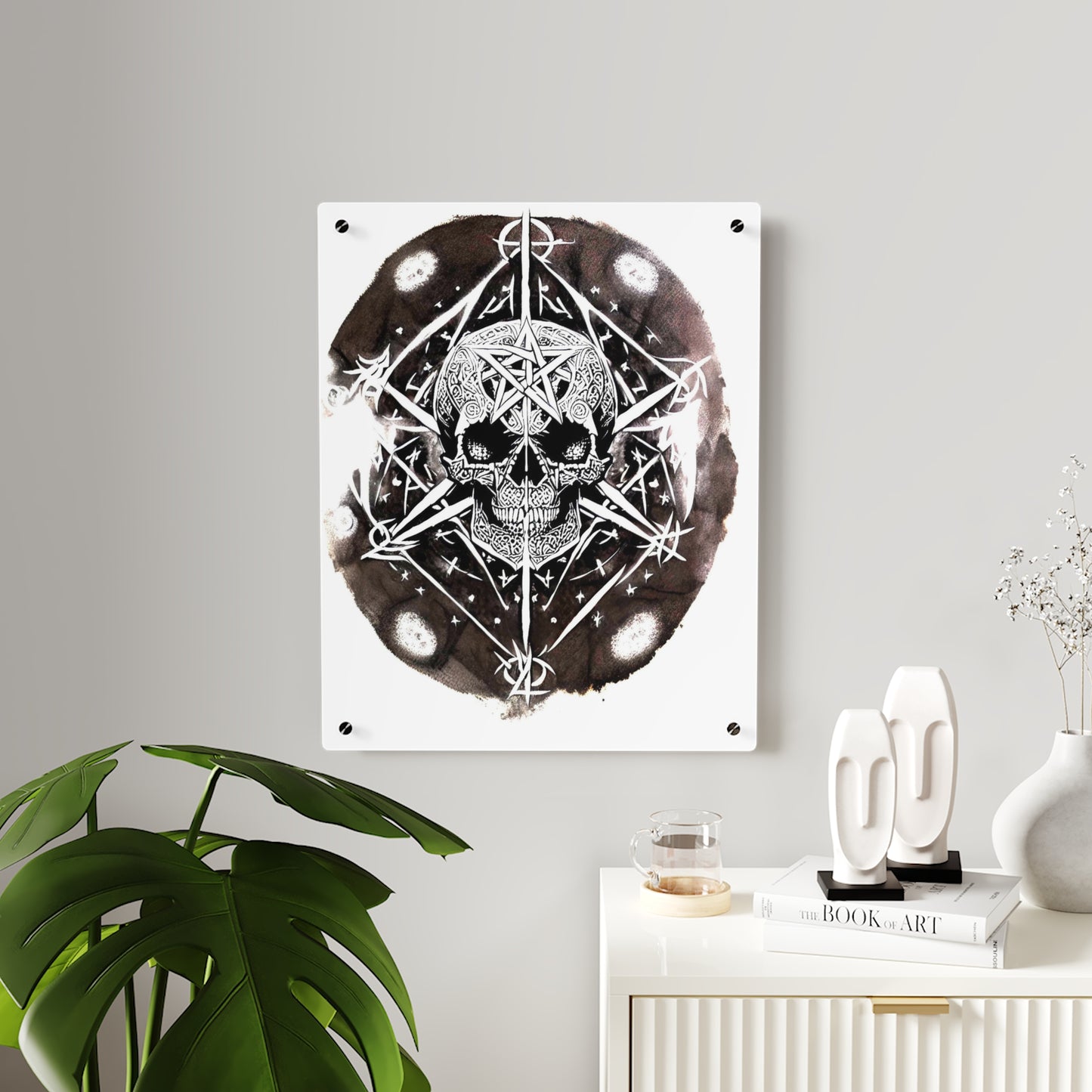 Pentagram Skull Acrylic Wall Art Panels