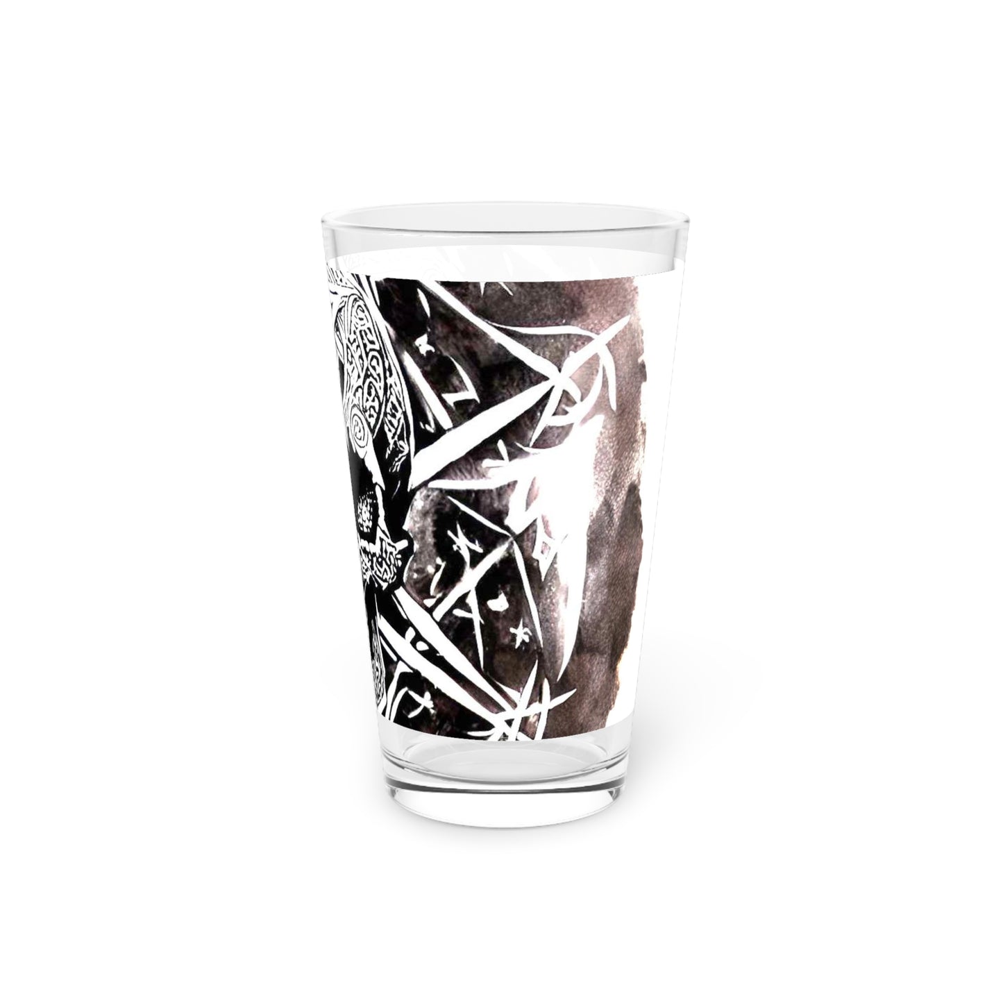 Pentagram Skull Pint Glass, 16oz