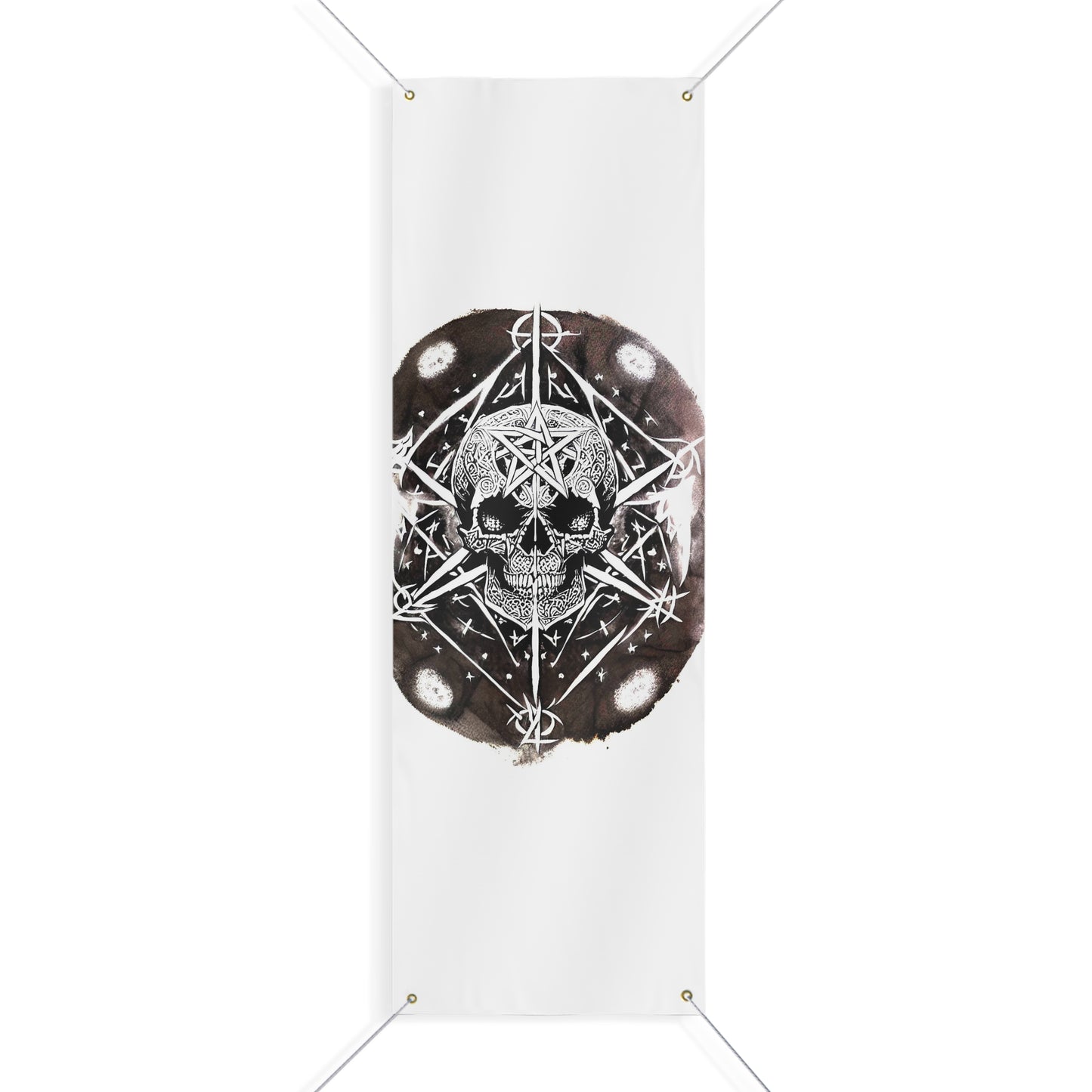 Pentagram Skull Matte Banner