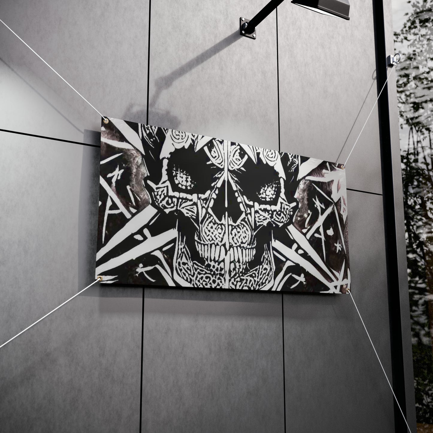 Pentagram Skull Vinyl Banners