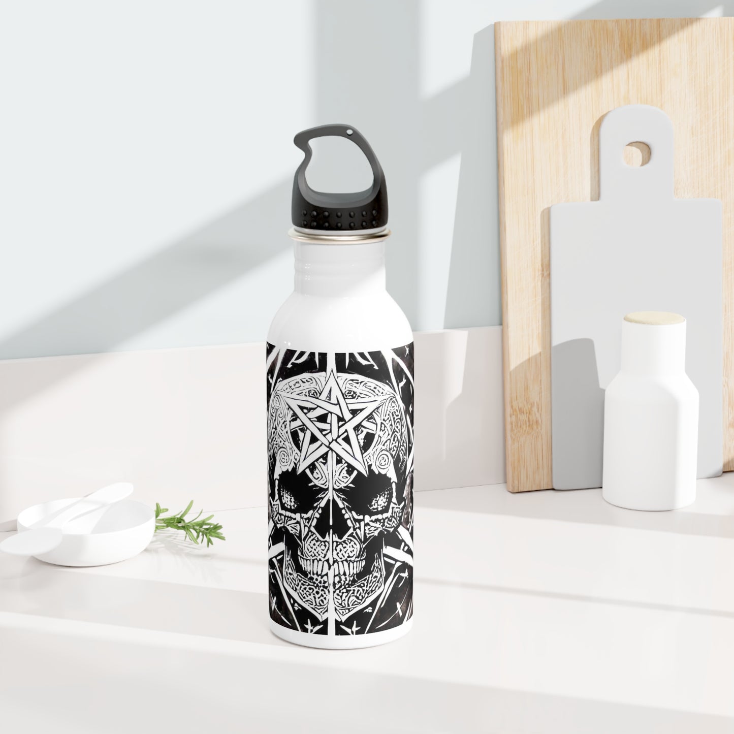 Pentagram Skull Stainless Steel Water Bottle