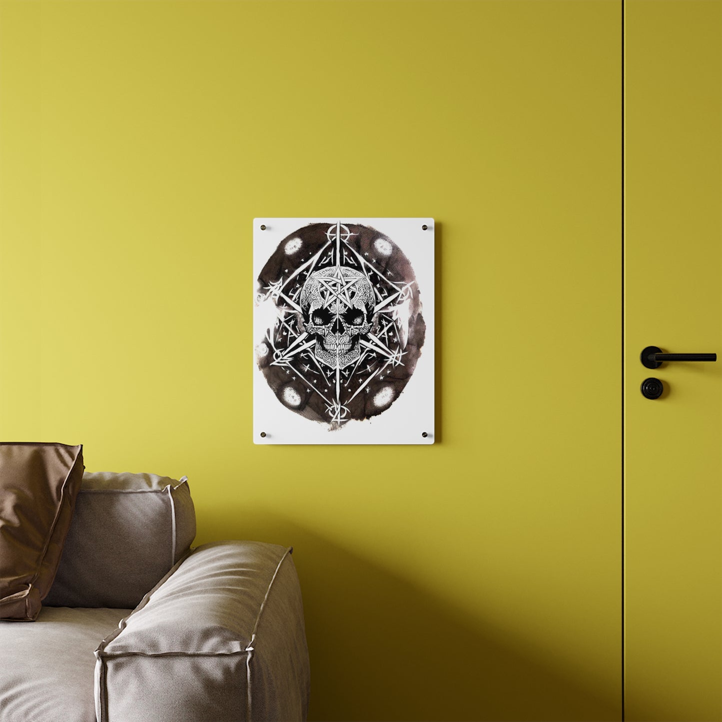 Pentagram Skull Acrylic Wall Art Panels