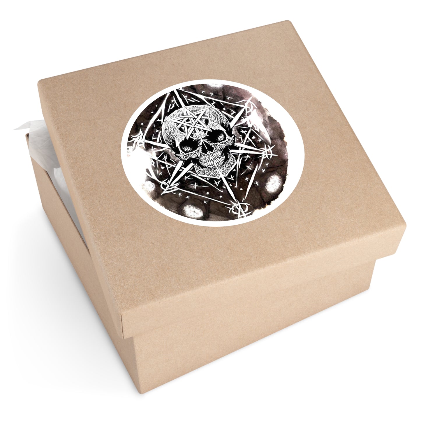 Pentagram Skull Round Stickers, Indoor\Outdoor