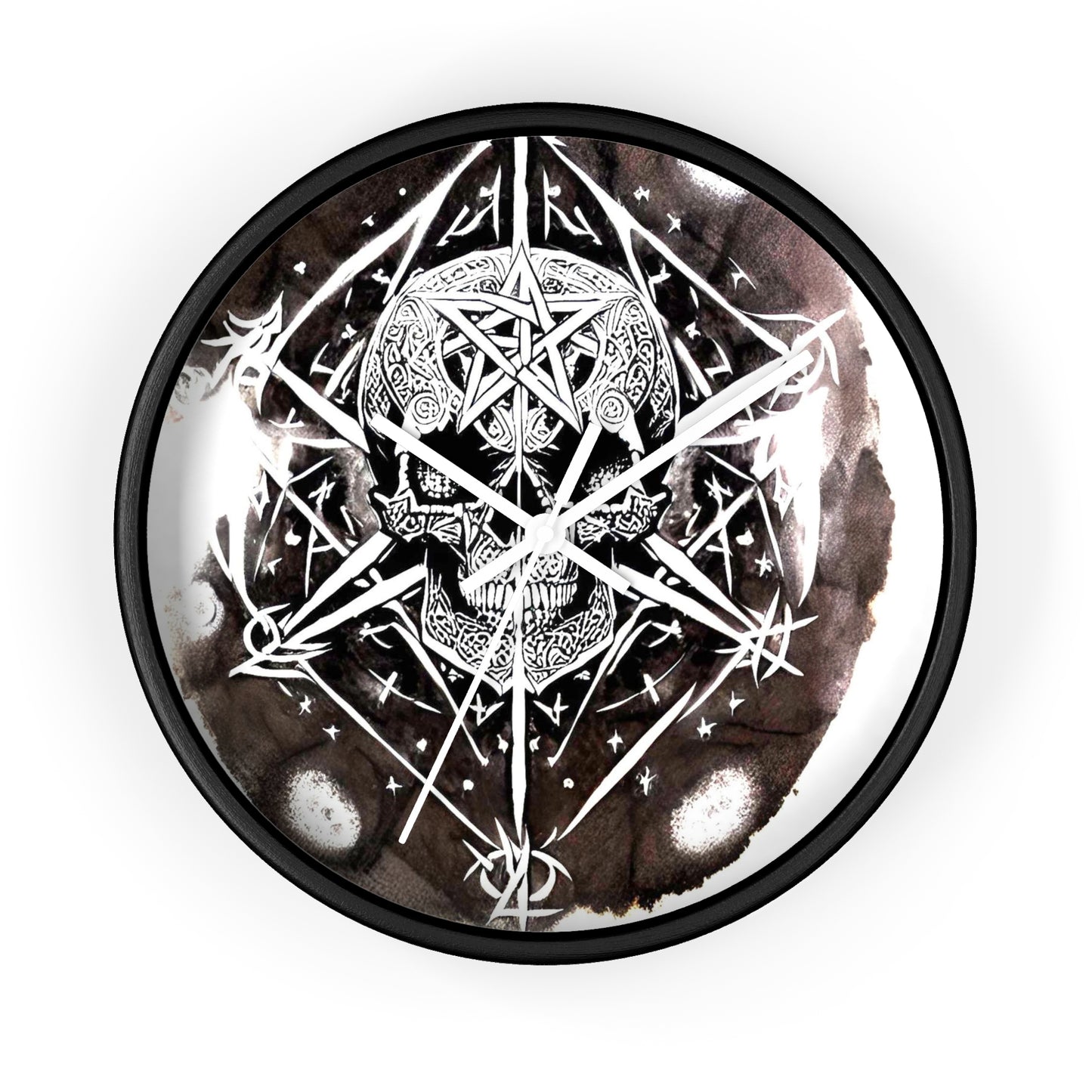 Pentagram Skull Wall Clock