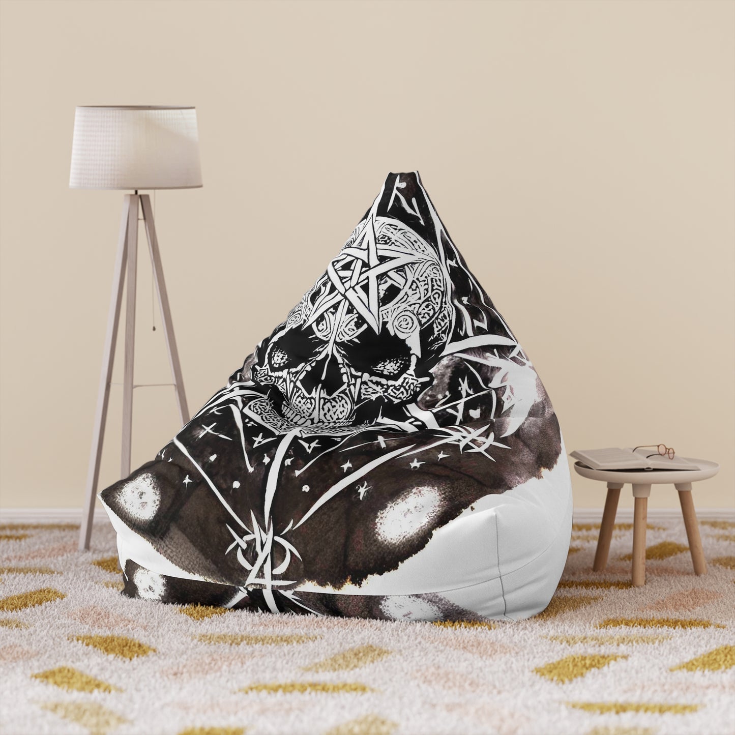 Pentagram Skull Bean Bag Chair Cover