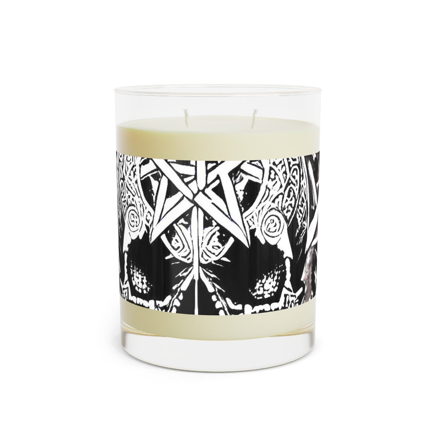 Pentagram Skull Scented Candle - Full Glass, 11oz