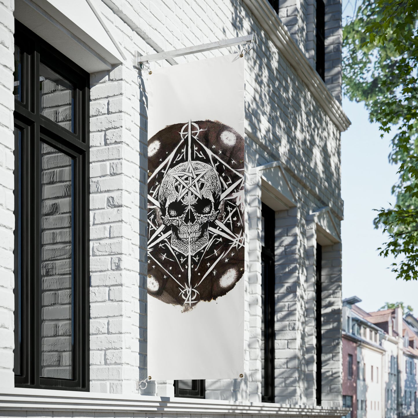 Pentagram Skull Vinyl Banners