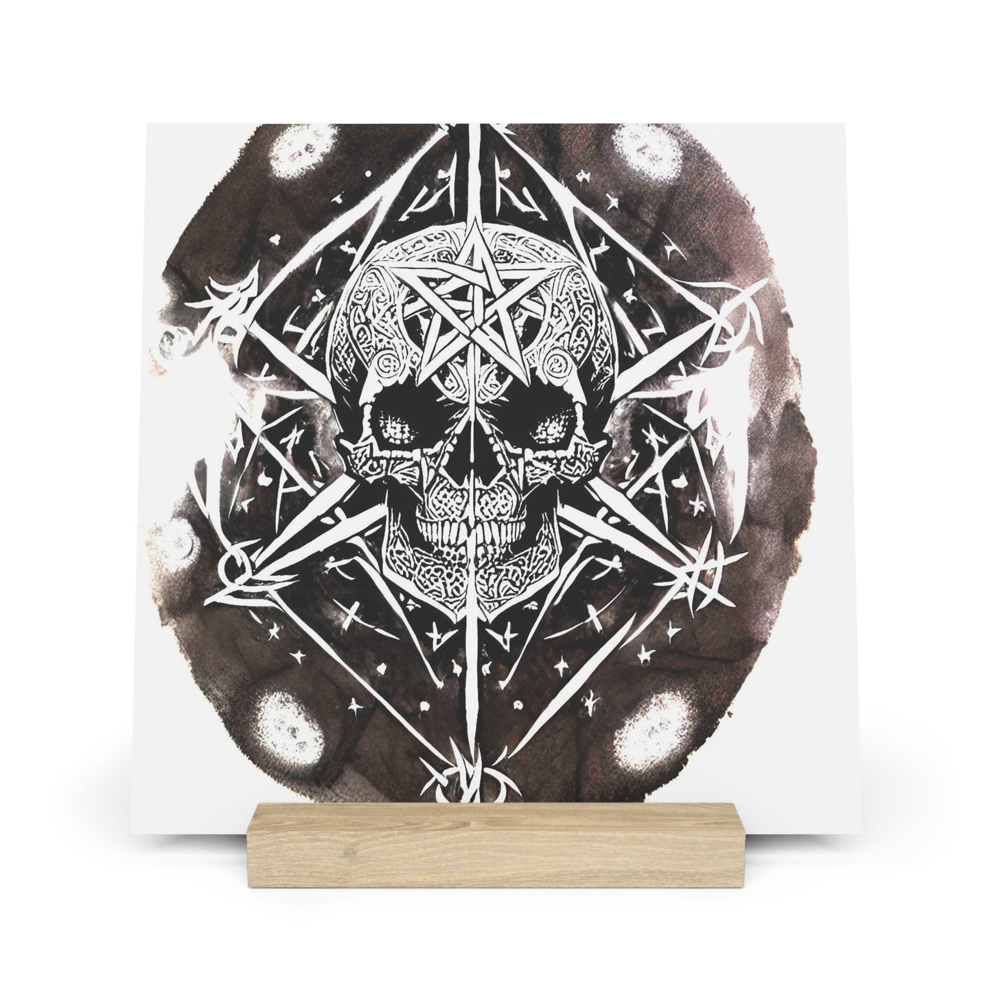 Pentagram Skull Gallery Board with Stand