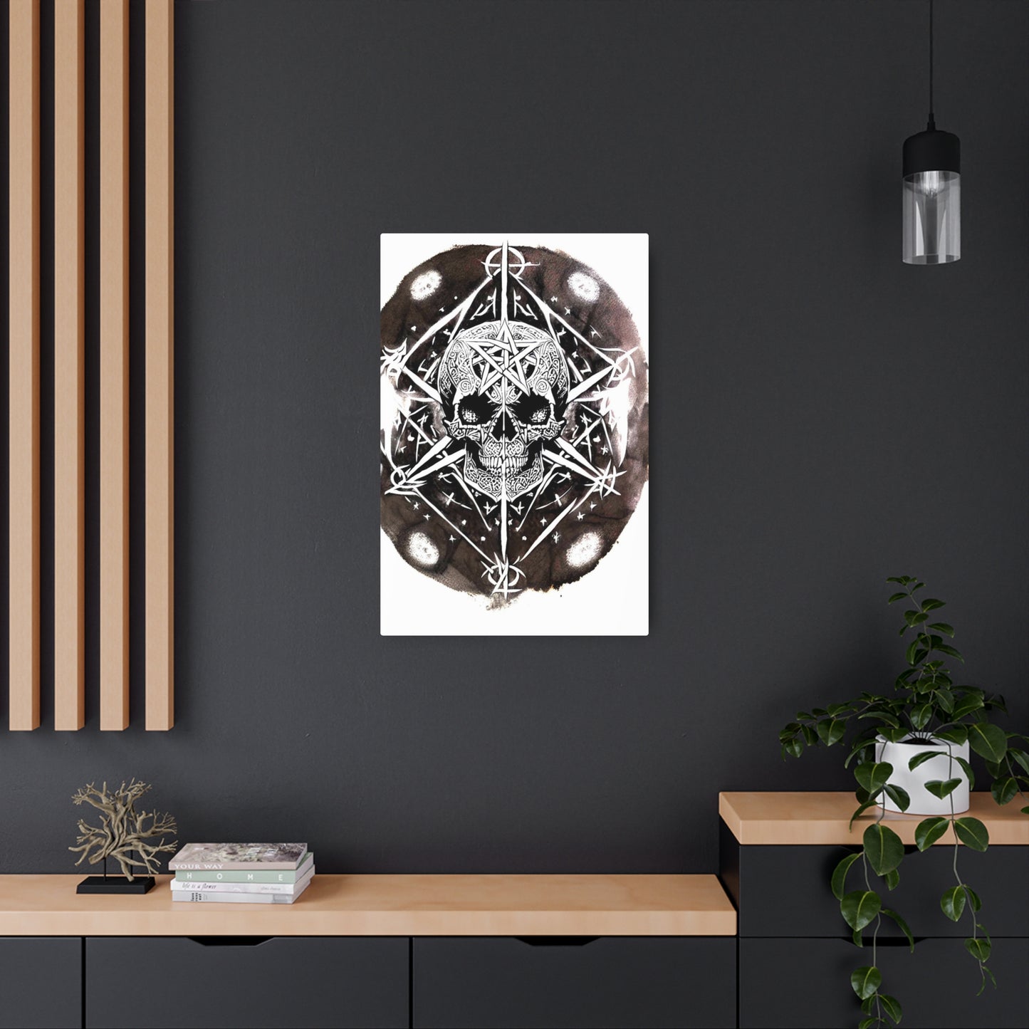 Pentagram Skull Metal Art Sign