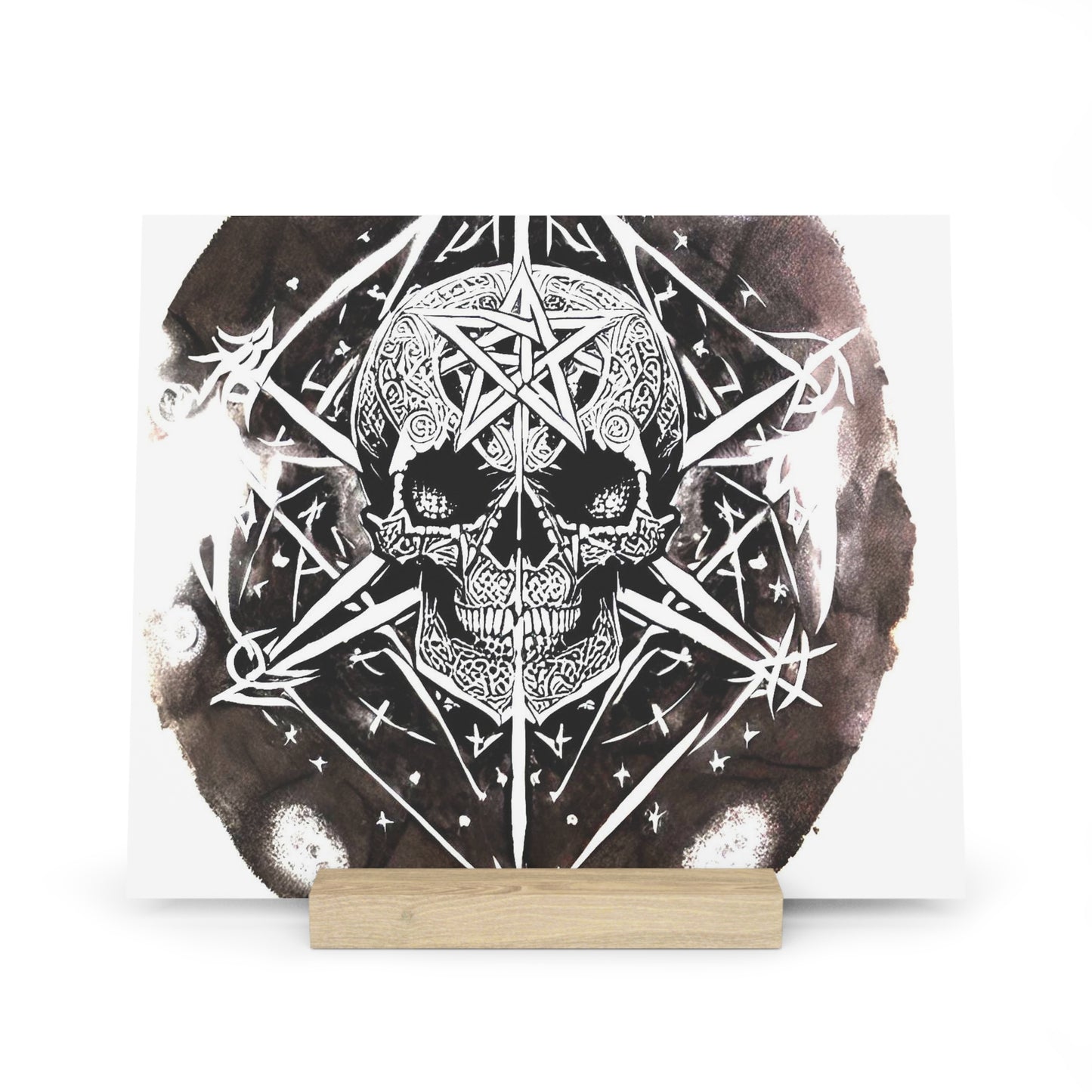 Pentagram Skull Gallery Board with Stand