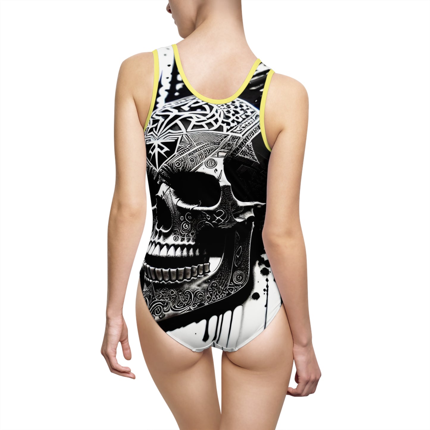 White Skull Women's Classic One-Piece Swimsuit (AOP)