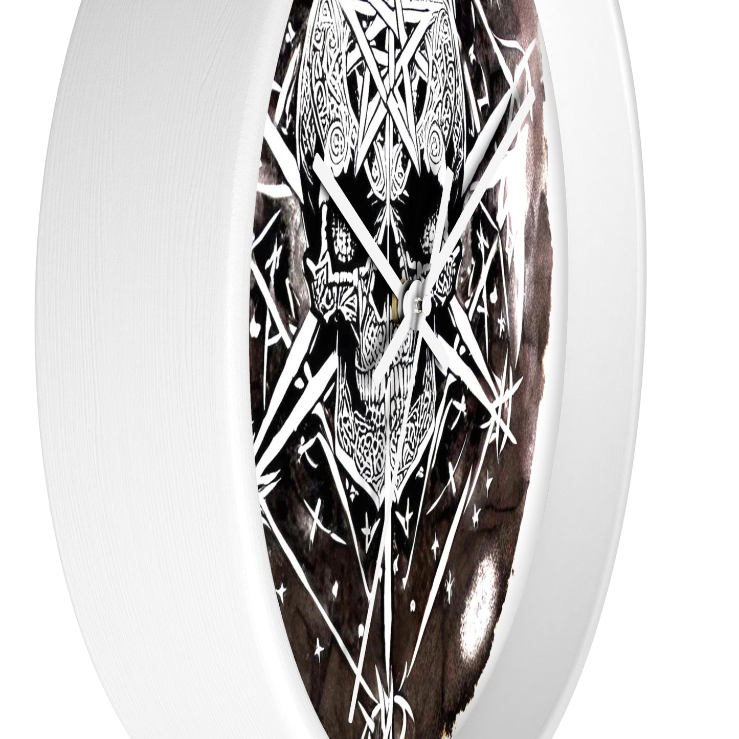 Pentagram Skull Wall Clock