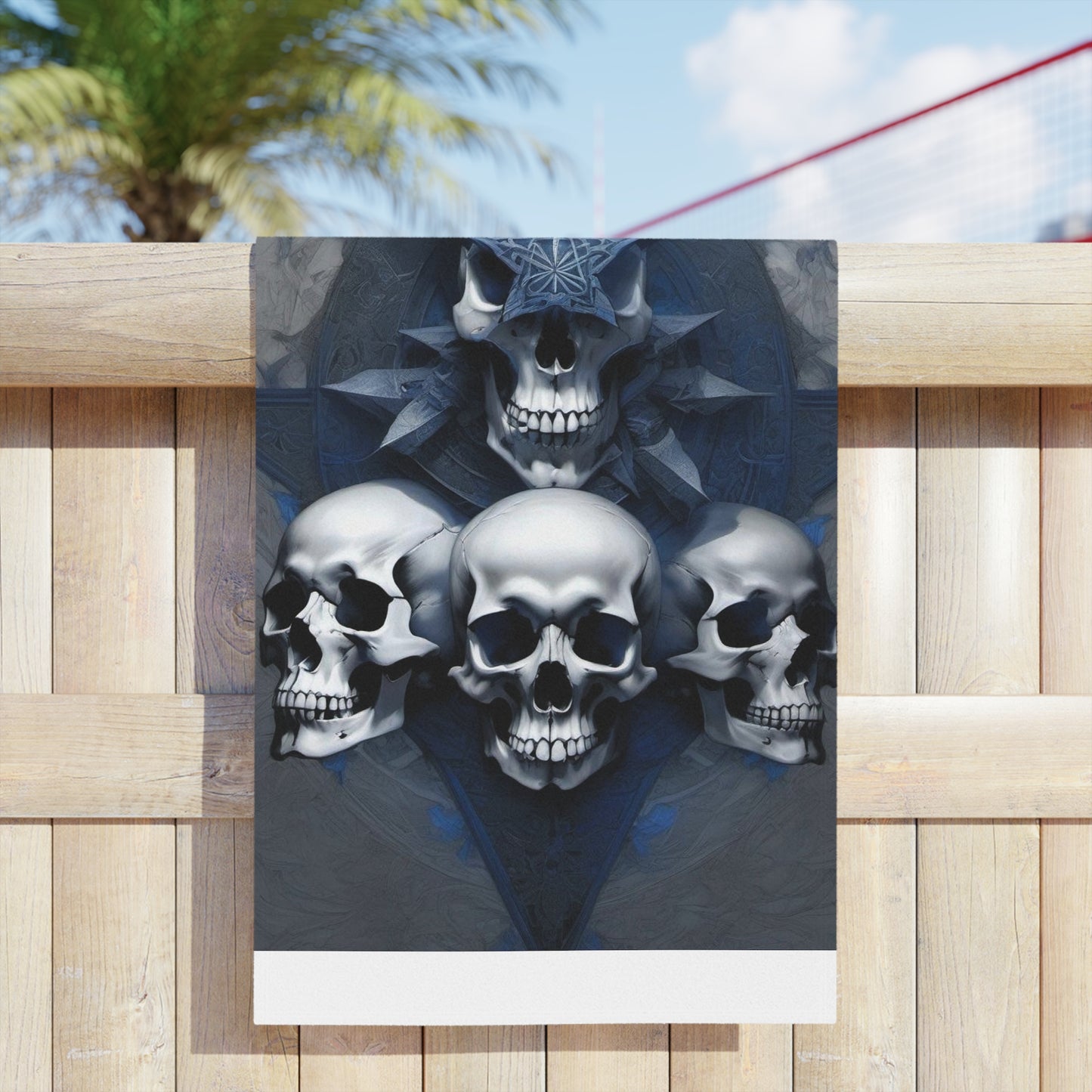 Blue Skulled Beach Towels