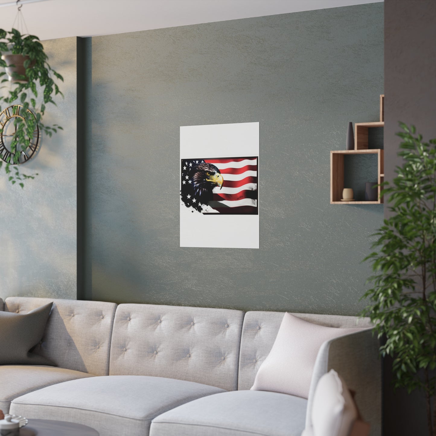 Eagle and flag Satin Posters (210gsm)