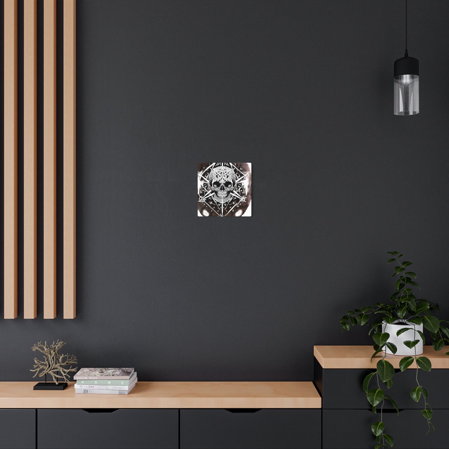 Pentagram Skull Metal Art Sign