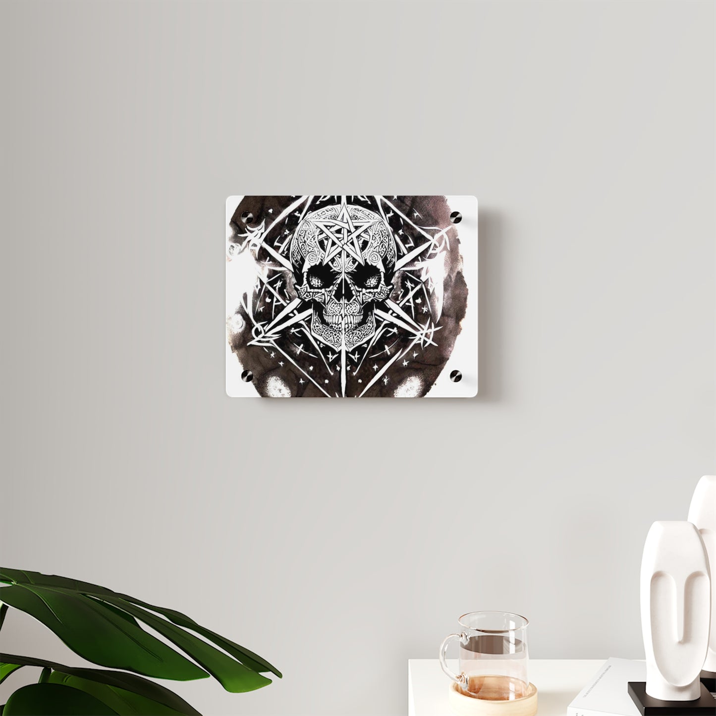 Pentagram Skull Acrylic Wall Art Panels