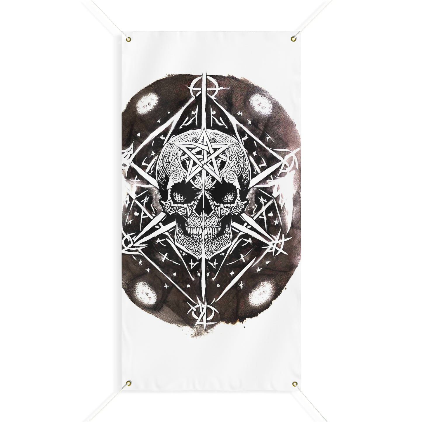 Pentagram Skull Matte Banner