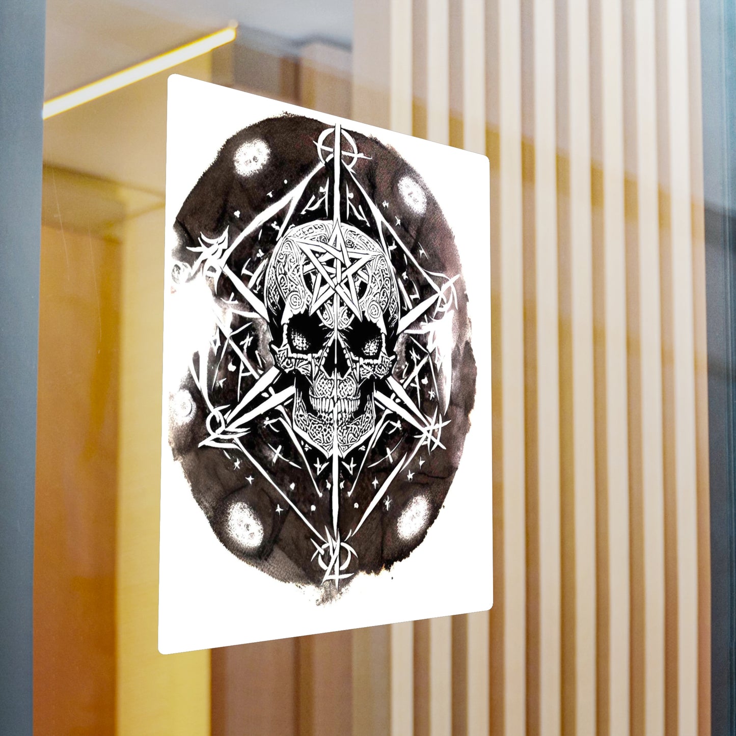 Pentagram Skull Kiss-Cut Vinyl Decals