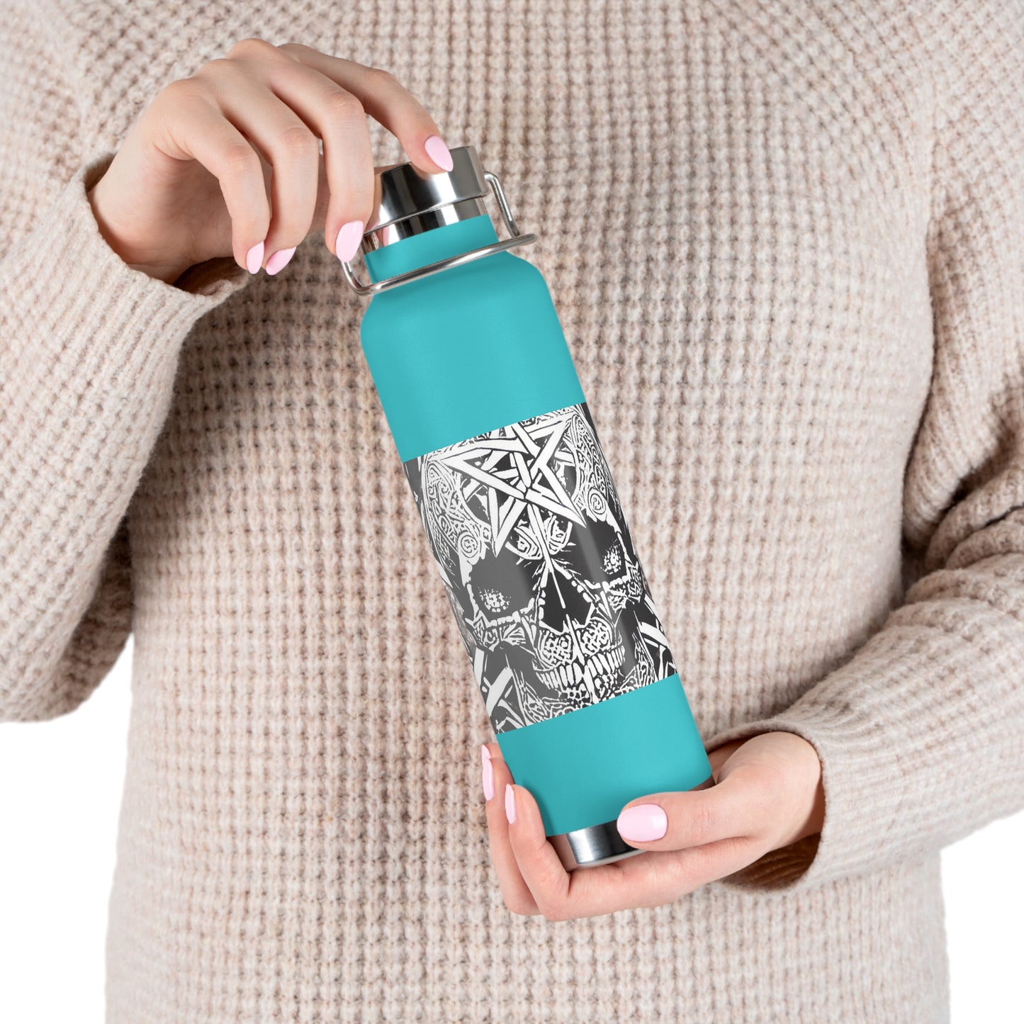 Pentagram Skull Copper Vacuum Insulated Bottle, 22oz