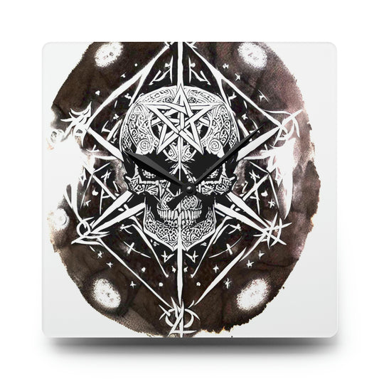 Pentagram Skull Acrylic Wall Clock