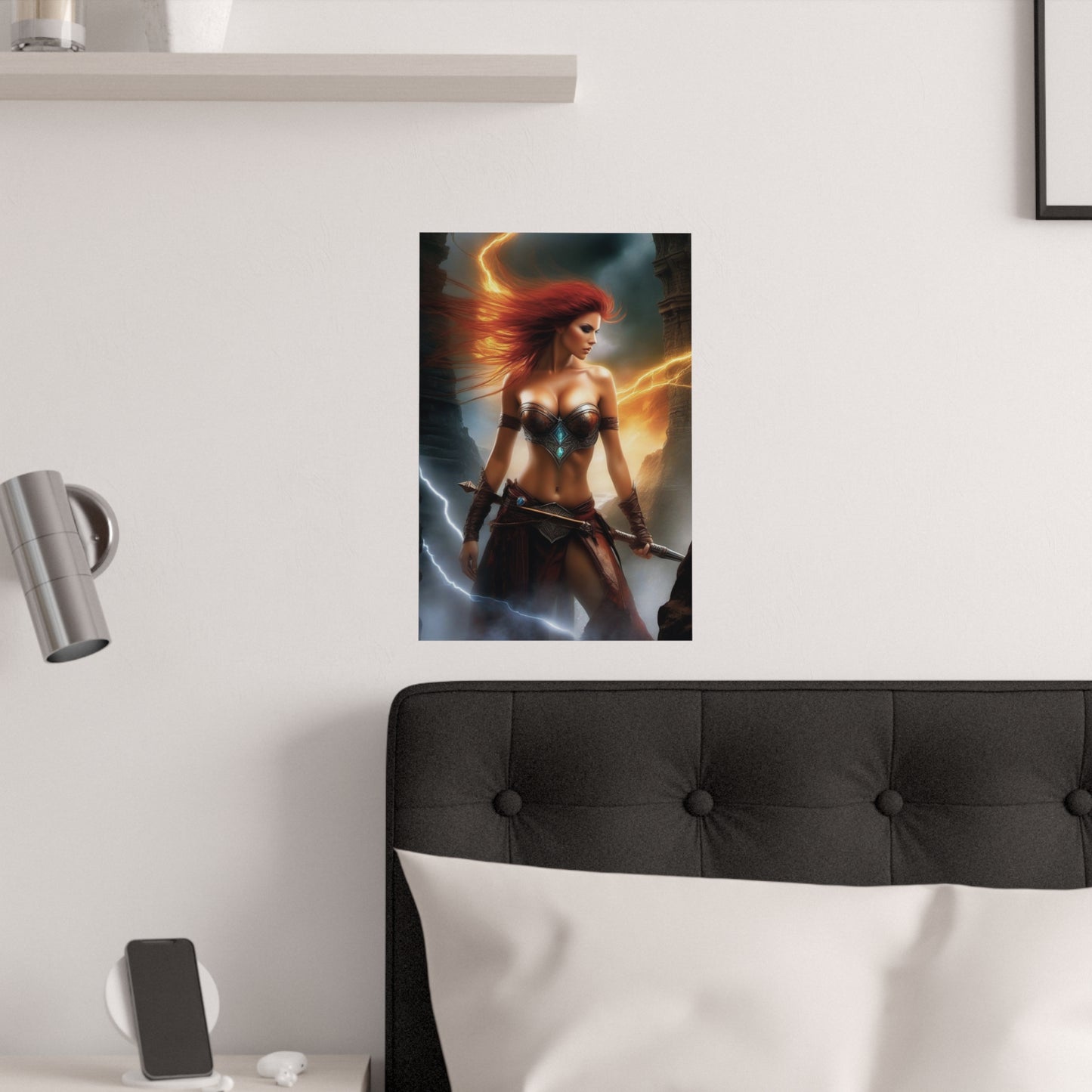 Lighting winged Warrior Satin Posters (210gsm)