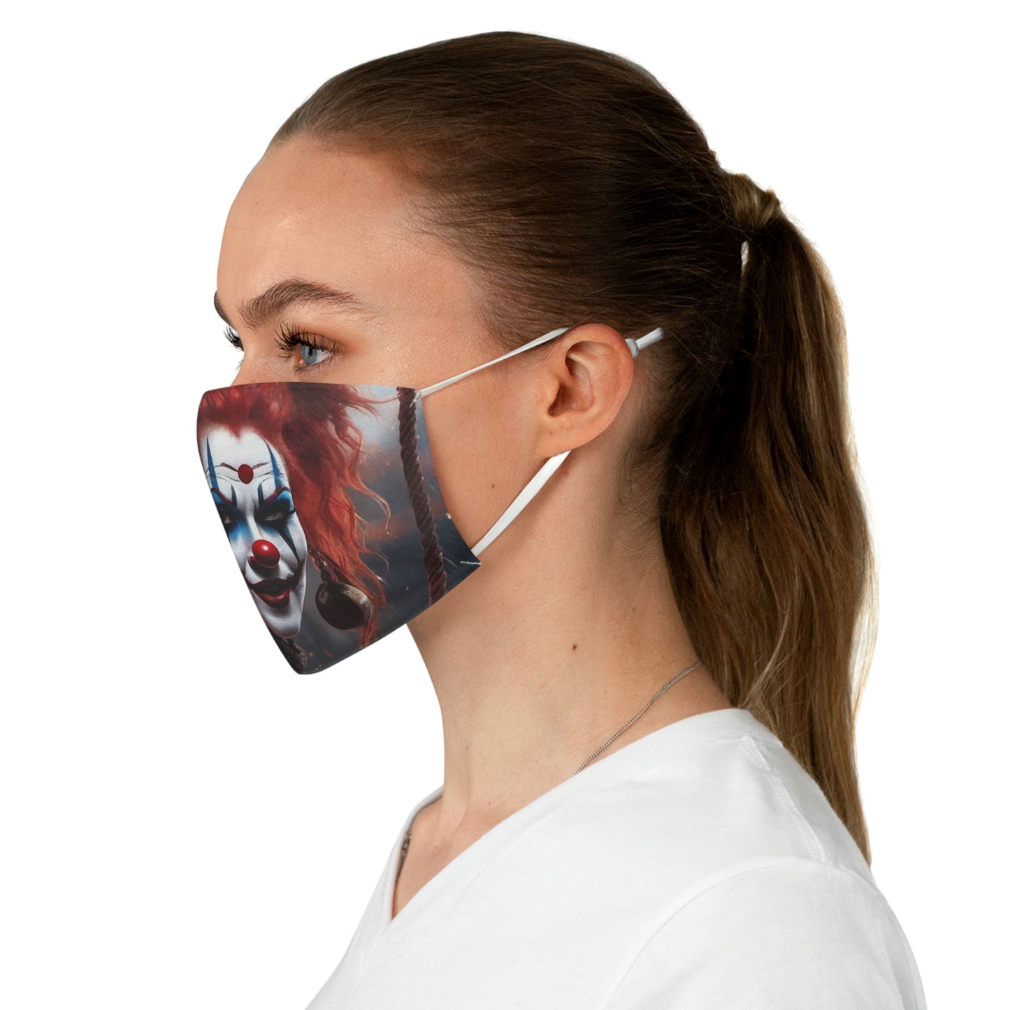 Female evil Clown Fabric Face Mask