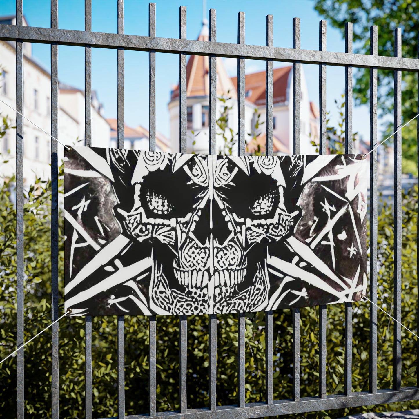 Pentagram Skull Vinyl Banners