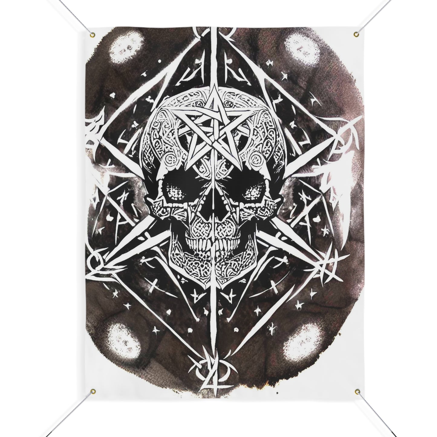 Pentagram Skull Matte Banner