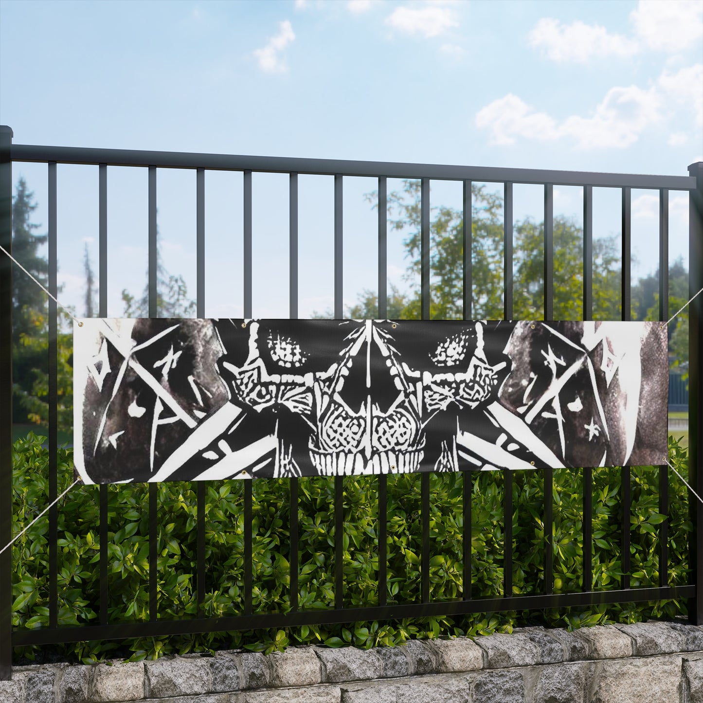 Pentagram Skull Matte Banner